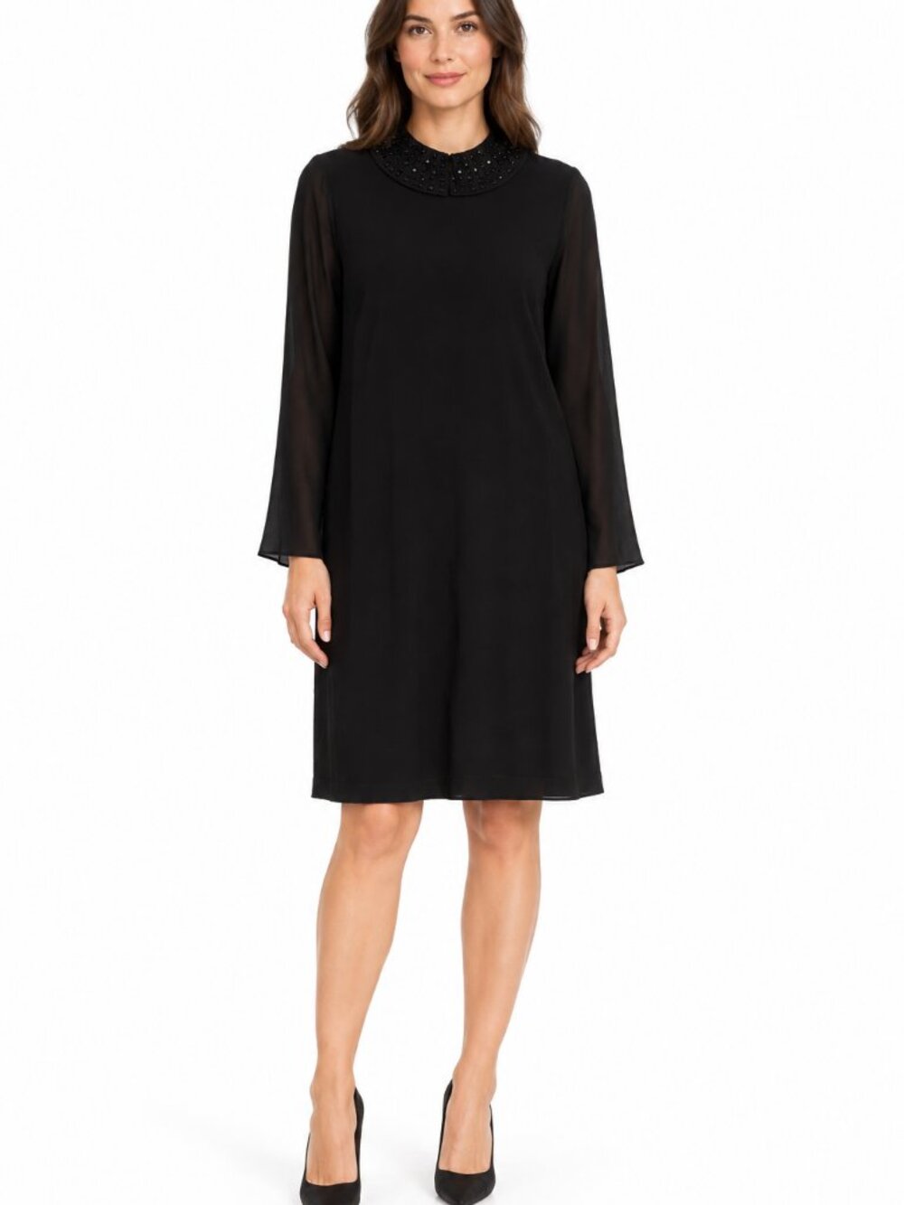 Esqualo Black Studded High Neck Sweater Dress XL